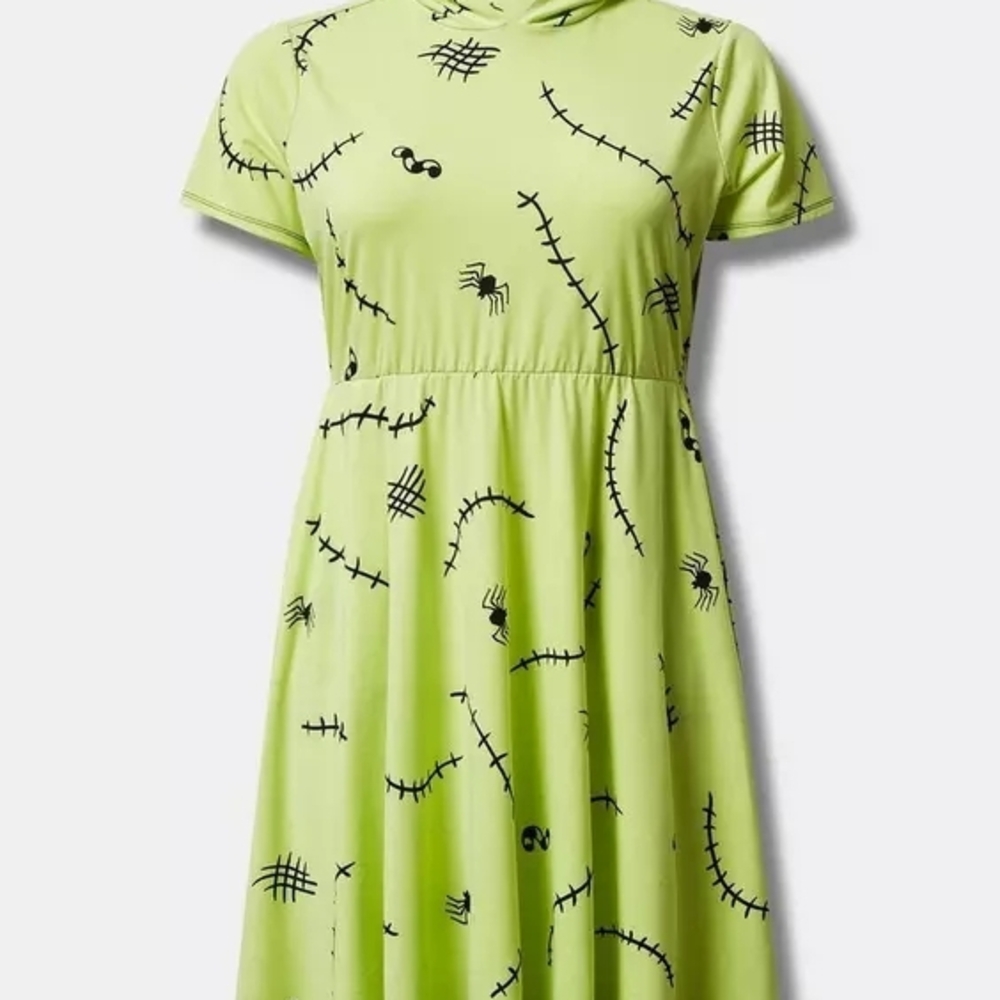 Torrid Disney The Nightmare Before Christmas Oogie Boogie Mini Hooded Dress NWT - Picture 5 of 11